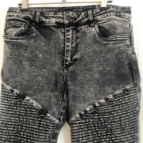 🌿 LUCID 🌿 stonewashed skinny leg distressed jeans size 32 - Picture 5 of 6